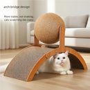 Gato de madeira coçar bola 2 em 1 gato scratcher sisal placa de risco resistente ao desgaste moagem pata brinquedo raspador de madeira maciça para gatos