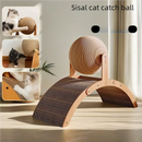 Gato de madeira coçar bola 2 em 1 gato scratcher sisal placa de risco resistente ao desgaste moagem pata brinquedo raspador de madeira maciça para gatos