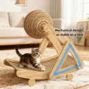Gato de madeira coçar bola 2 em 1 gato scratcher sisal placa de risco resistente ao desgaste moagem pata brinquedo raspador de madeira maciça para gatos