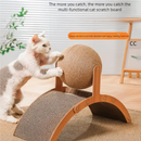 Gato de madeira coçar bola 2 em 1 gato scratcher sisal placa de risco resistente ao desgaste moagem pata brinquedo raspador de madeira maciça para gatos