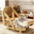 Gato de madeira coçar bola 2 em 1 gato scratcher sisal placa de risco resistente ao desgaste moagem pata brinquedo raspador de madeira maciça para gatos