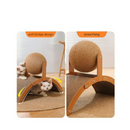 Gato de madeira coçar bola 2 em 1 gato scratcher sisal placa de risco resistente ao desgaste moagem pata brinquedo raspador de madeira maciça para gatos